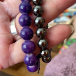Purple and Black Beaded Bracelets